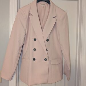 Maurices Double-Breasted Blazer Jacket in Pale Pink